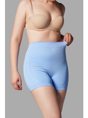 Push Up Seamless Dikişsiz Popo Şekillendirici Kısa Paçalı Korse 2064 Mavi