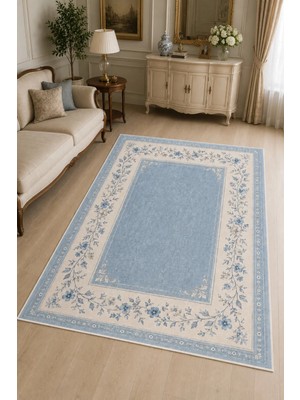 Liriya Dijital Yıkanabilir Etnik Retro Desen Kaymaz Taban Salon Halısı Mutfak Halısı Yolluk Çocuk Halısı
