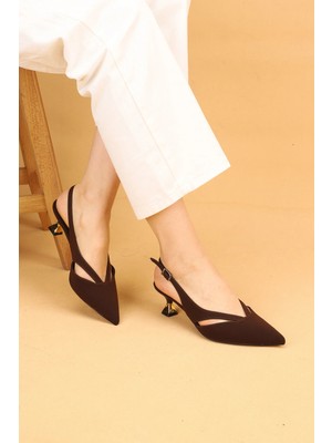 Nilsa Shoes Kadın Kısa Topuklu Tokalı Abiye Ayakkabı Topuklu Ayakkabı