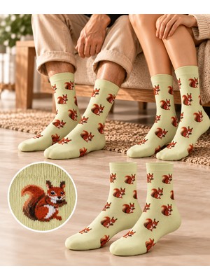 GOST LİRİA Squirrel Socks – Desenli Unisex Soket Çorap
