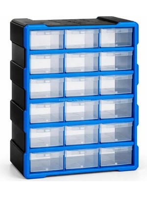 Proalet Monoblock Çekmece Seti 18'li, Büyük Boy, 38,1X15,7X47,5 Cm, Vida, Hobi, Parça Saklama Kutusu, Atölye, Büro Kullanımına Uygun, Şeffaf Kapaklı, Pratik Saklama Ünitesi, Organizer, Düzenleyici