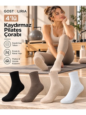GOST LİRİA Kaydırmaz Pilates Çorabı – 4'lü Paket