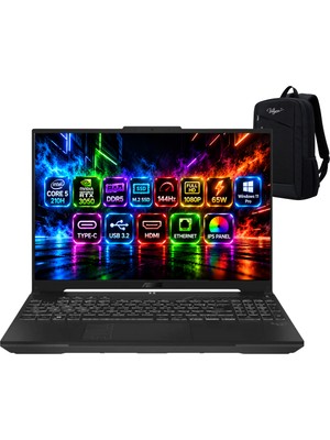 Asus Tuf Gaming F16 FX607VJ-RL033-GAMING Intel Core 5 210H 16GB 1tb SSD Rtx 3050 6gb (65W) 16" Fhd+ Wuxga 144Hz IPS Panel Taşınabilir Bilgisayar