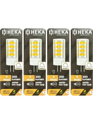 Fimer 5W (35W) 3000K Sarı Işık G4 Duylu Dim Edilebilir LED Kapsül Ampul, 4 Adet