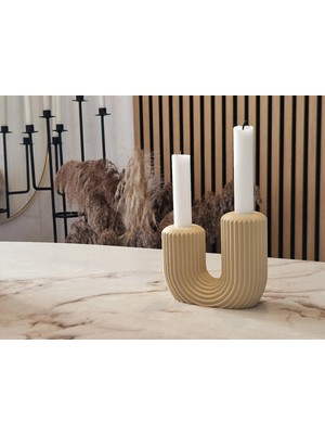 Szd Design Dalgalı Tasarım Modern Sanat Formlu Dekoratif Mumluk