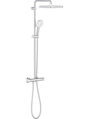 Fimer Tempesta System 250 Cube Duvara Monte Termostatik Bataryalı Duş Sistemi - 26689001