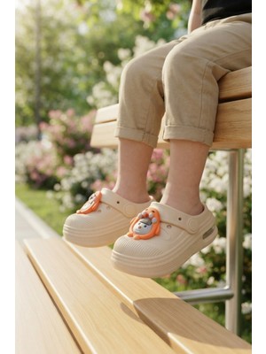 Moda Ekru Anatomik Comfort Günlük Sahil Plaj Havuz Işıklı Çocuk Terlik & Sandalet