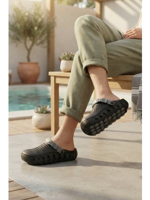 Moda Siyah Füme Günlük Sahil Havuz Plaj Terliği Unisex Terlik & Sandalet