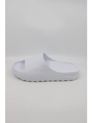 Moda Eva Unisex Kadın Erkek Beyaz Sabo Günlük Rahat Balkon Bahçe Havuz Plaj Terliği