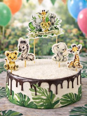 Fimer Temalı Hayvan Figürlü Kürdan Pasta Süsü Cupcake Kürdanı 5'li