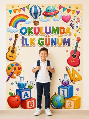 Fimer Ilk Günüm Okul Temalı Fotoğraf Panosu 150X200 cm Vinil Branda