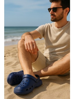 Moda Lacivert Ortopedik Günlük Erkek Terlik & Sandalet