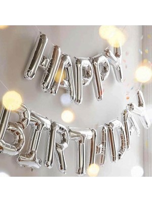 Fimer Birthday Folyo Balon (Gümüş Düz Yazı)