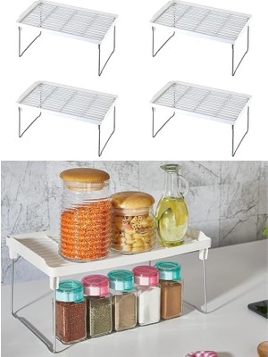 Fimer 4 Adet Raf Düzenleyici Dolap Içi Organizer Metal Ayaklı 14CM x 30CM
