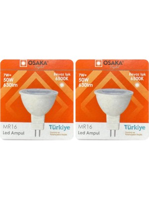 Fimer LED Ampul, 7W (50W), Beyaz Işık 6500K, G4 Duylu, MR16, 2 Adet