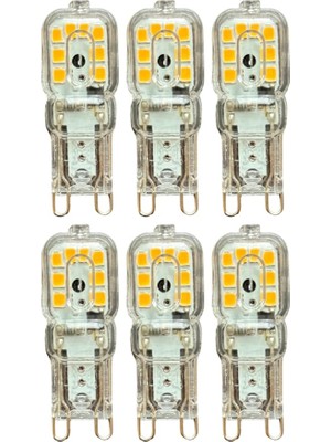 Fimer 3W Sarı Işık 3000K Dim Edilebilir G9 Duylu LED Kapsül Ampul, 6 Adet