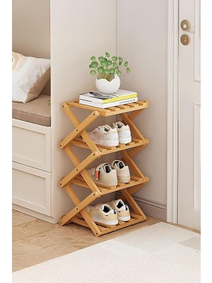 Fimer Bambu 4 Katlı Ayakkabılık Çok Amaçlı Raf, BMB500022
