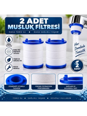 Viosa 2 Adet Musluk Başlığı Filtresi- Kireç Pas Tortu Engelleyici Filtre