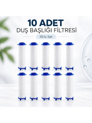 Viosa Filtreli Duş Başlığı Uyumlu Yedek Filtresi Kireç Kir Pas Önleyici 10 Adet