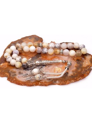 Taş Sandığı Dentritli Opal Taşı Tesbih (8 mm)