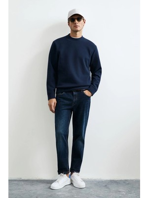 Lufian Logan Erkek Regular Fit Bisiklet Yaka Sweatshirt Lacivert