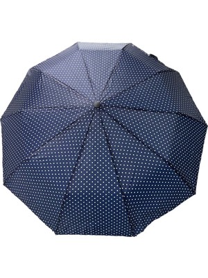 Maison Luré Lacivert Puantiye Desenli Otomatik Kdın Şemsiye 709846