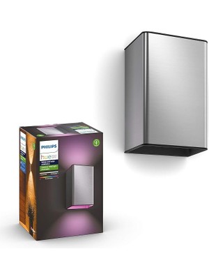 Ahes Hue White And Color Ambiance LED Dış Duvar Lambası, Kısılabilir, 16 Milyona Kadar Renk, Uygulama ile Kontrol Edilebilir, Amazon Alexa (Echo, Echo Dot) ile Uyumlu