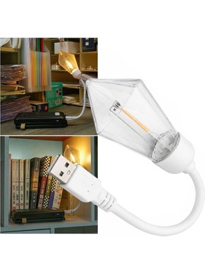 Ahes Adet - USB Tip LED Işık, Ekonomik Tasarruflu, Gece Aydınlatma, Powerbank ile Seyyar Kullanım, Esnek Gövdeli Gün Işığı Masa ve Kitap Okuma Lambası (Model-2)