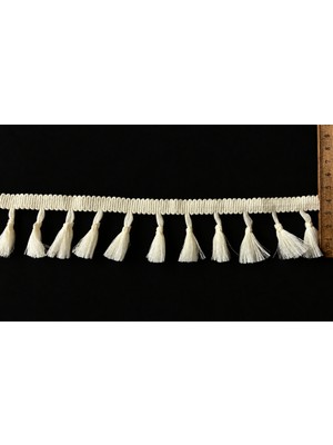 Dekoratif Püsküllü Saçak Şerit – Perde, Kırlent, Çanta ve Tekstil Süsleme Aksesuarı  5metre