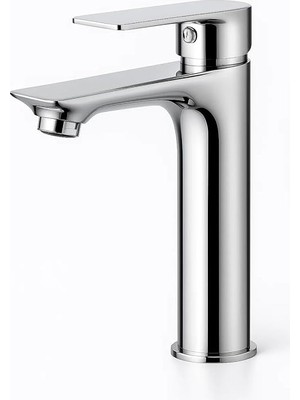Ahes Lavabo Bataryası, 17 Cm, Sıcak Soğuk Su Kontrolü, Paslanmaz Gövde, Krom Kaplama, Bağlantı Hortumu ve Montaj Elemanları Dahil, Dayanıklı, Şık ve Uzun Ömürlü, Banyo ve Lavabo Musluğu