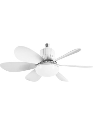 Ahes Vantilatörü LED Işık 3 Renk Işık Sıcaklığı Ayarlanabilir 3 Kademe Hız Modu Sessiz 52 cm Çap 6 Kanat Uzaktan Kumandalı Vantilatör (Beyaz)