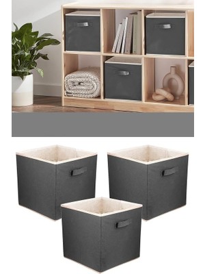 Ahes Home 3'lü Dolap Içi Düzenleyici, Çamaşır Oyuncak Saklama Kutusu Sepet Organizer 33X30X30