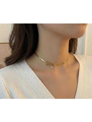 Ay Işığı Kadın Fiyonk Gold Çelik Kolye