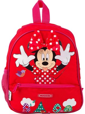 Ahes Minnie Mouse Çocuk Sırt Çantası - Disney Lisanslı Kreş ve Anaokulu Çantası - 7 Litre - Kırmızı -