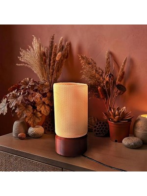 Ahes Zen Silindir Rgb Masa Lambası – Wifi Akıllı Gece Lambası, Sesli Komut (Google), 16 Milyon Renk E27 Led, Tuya/smart Life, Yatak Odası Salon Dekoratif Ambiyans Aydınlatma (Koyu Kahverengi)