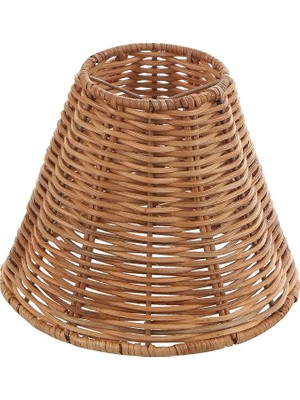 Ahes Creative 51003 Empire Clip-On Chandelier Lamp Shade, Natural Rattan, 3" Top x 6" Bottom x 5-1/4" Slant Height