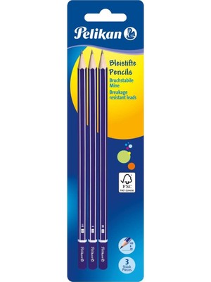 Ahes 807418 Kurşun Kalem, 2b/b/hb Içinde, Blister Kart Üzerinde 3 Adet