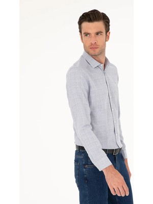 Cacharel Lacivert Slim Fit Uzun Kollu Gömlek
