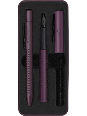 Ahes 201530 - Hediye Seti Grip Edition, Berry, M Dolma Kalem ve Xb Tükenmez Kalem Ile, Metal Kutu Içinde