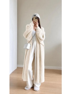 Aymiraa Kadın Oversize Uzun Triko Hırka Şal Yaka