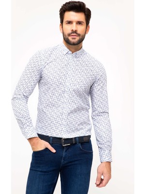 Cacharel Indigo Slim Fit Uzun Kollu Gömlek