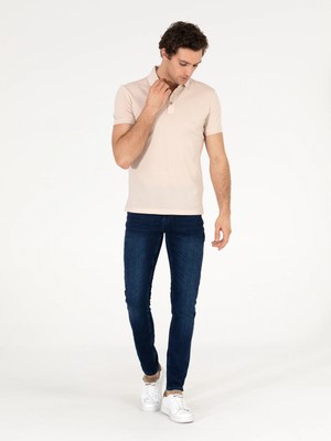 Cacharel Koyu Mavi Slim Fit Jean Pantolon