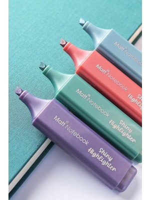 Ahes Notebook 4'lü Highlighter Metalik Renk Fosforlu Kalem Seti