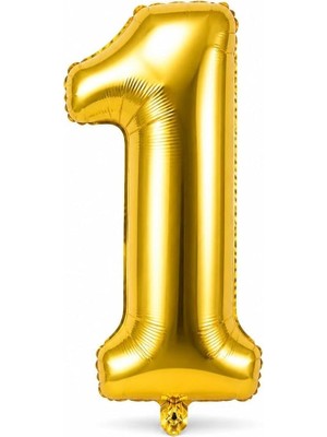 Ahes 34 Inç Rakam Folyo Balon, Gold, Doğum Günü, Yıl Dönümü ve Özel Gün Parti Süsü, 1 Adet, 1