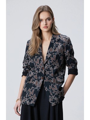 Network Black Brown Patterned Jacket