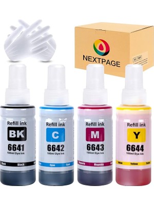 Ahes T664 664 Mürekkep Epson T6641 T6642 T6643 T6644 ile Uyumlu Dolum Şişesi Mürekkep Epson Ecotank ET-2500 ET-2550 ET-2600 ET-2650 ET-4500 ET-14000 L396 L396 L396 Için 050 L 3060 L3070 (4 Paket)