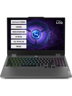 Ahes LOQ15IAX9 83GS00PDTR Intel Core I5-12600HX 8gb 512GB SSD RTX3050-6GB 15.6" IPS Freedos Taşına
