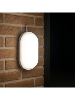 Ahes 15W IP65 Oval Beyaz LED Tavan ve Duvar Lambası | 6500K Beyaz Işık | Su ve Toz Geçirmez Banyo Bahçe Balkon Aydınlatma Armatürü | Yüzeye Monte, 1500 Lümen (220V)