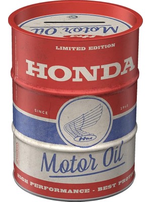 Ahes Retro Tasarruf Kutusu, Honda – Motor Oil – Motosiklet Hayranları Için Hediye Fikri, Metal Kumbara – Vintage Sac Kumbara 600 ml