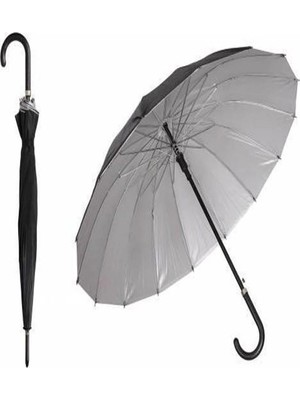 Maison Luré Kırılmayan Baston Saplı 16 Telli Siyah 80 cm Şemsiye